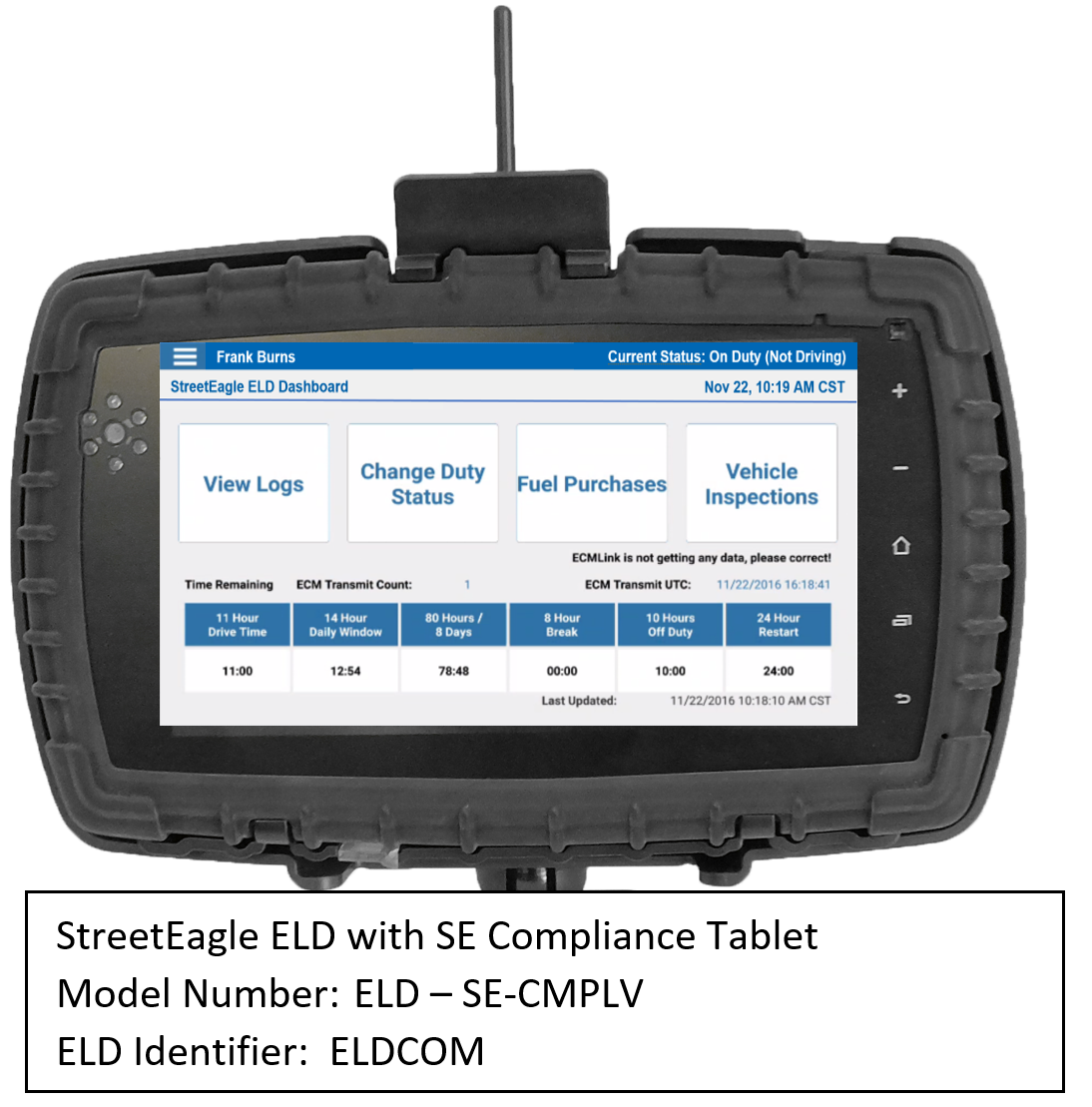StreetEagle ELD with SE Compliance Tablet