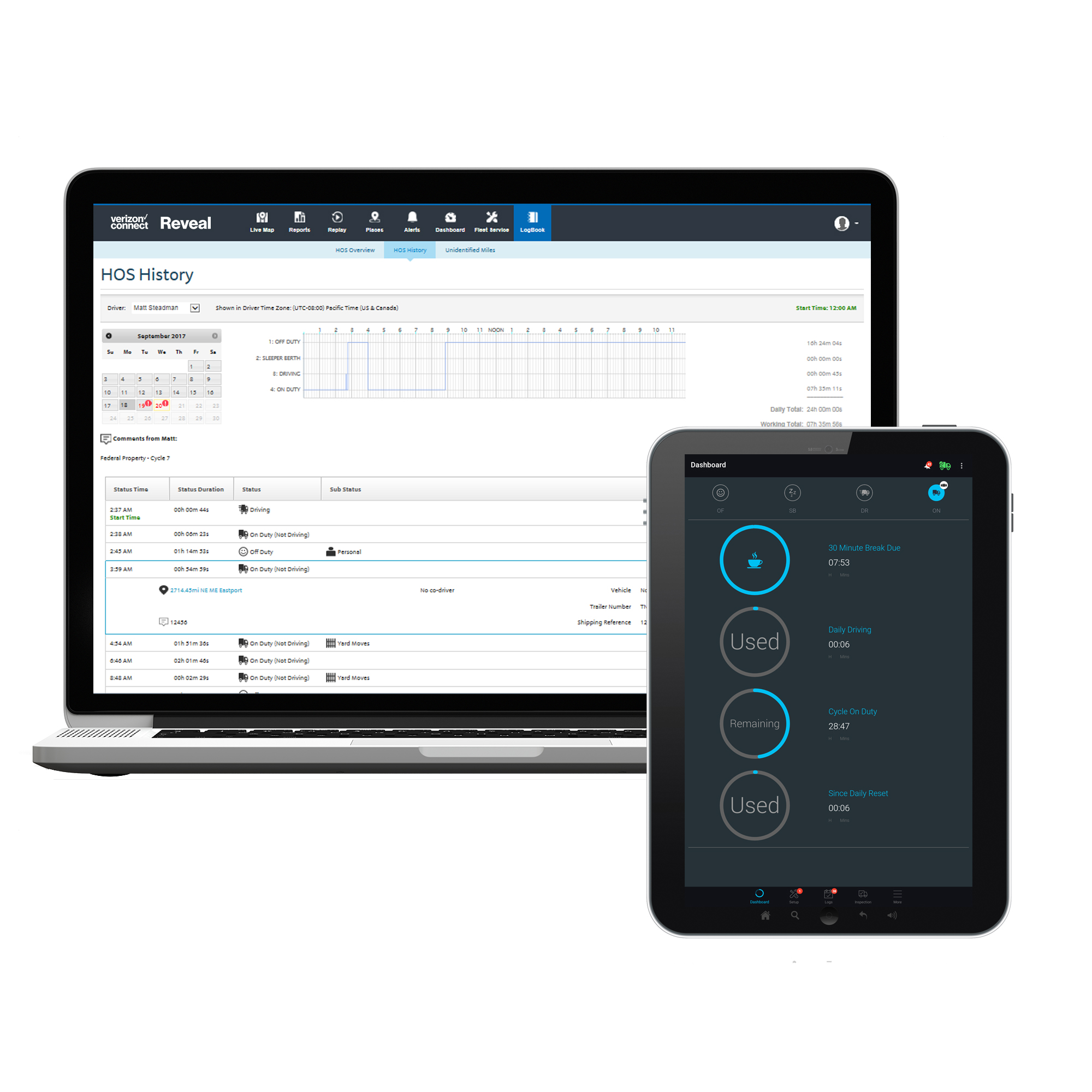 Verizon Connect Reveal ELD Logbook iOS - Formerly Fleetmatics Logbook